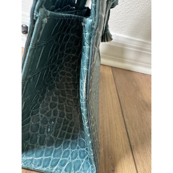 Vintage Liz Claiborne Great Expectations Y2K Teal Croc Embossed Mini Purse Bag - Picture 4 of 14